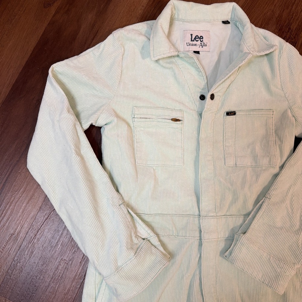 Lee's Union-Alls Free People Mint Green Corduroy Utility Coveralls Medium NWT - Picture 7 of 12